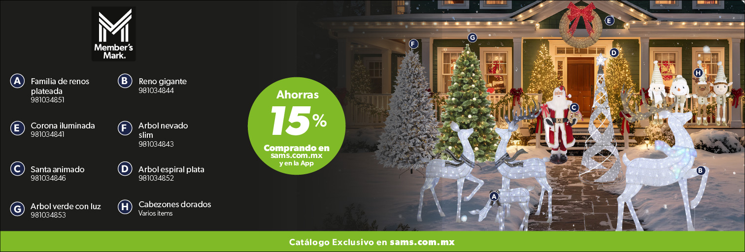 Comprando en  sams.com.mx  y en la app decoracion navidena