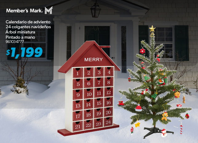 Calendario de adviento con colgantes