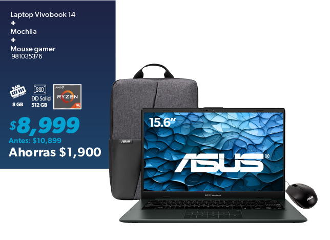 Laptop mas mochila y mouse