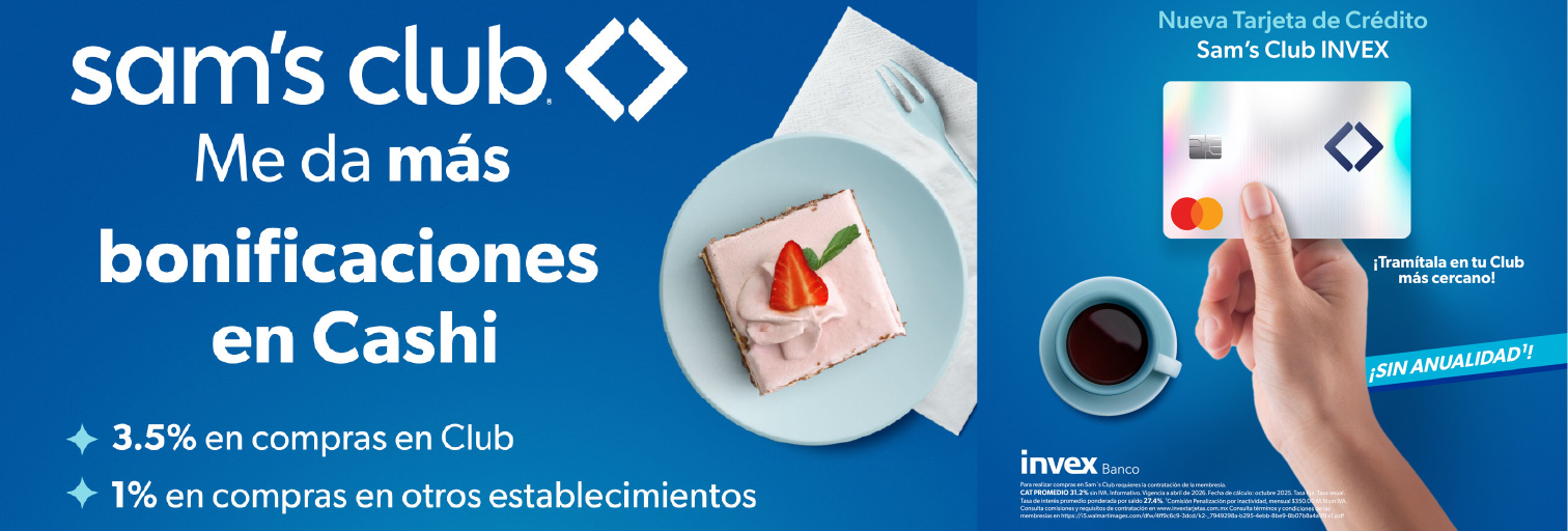 Sams Club me da mas bonificacones Cashi