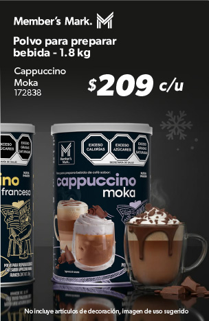 Polvo para preparar bebida cappuccino moka