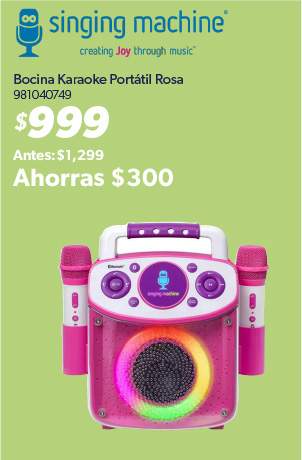 Bocina karaoke portatil rosa