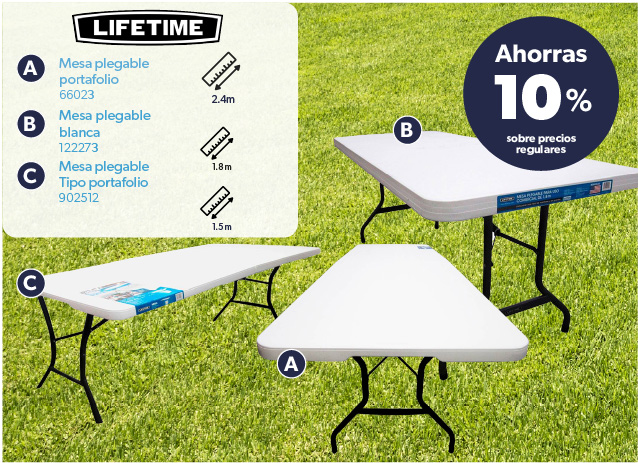 Mesa plegable portafolio blanca