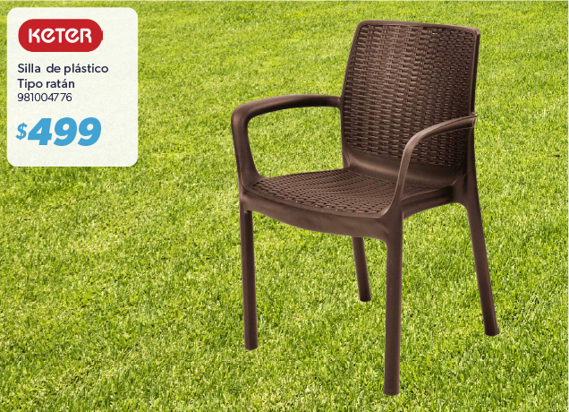 Silla de plastico tipo ratan