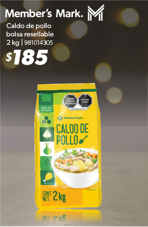 Caldo de pollo en bolsa resellable